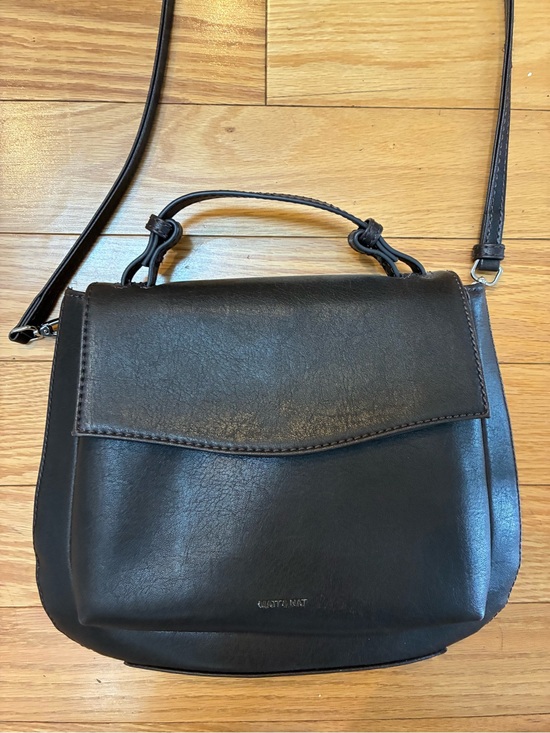 Matt & Nat Handbags - Matt & Nat Black Vegan Leather Crossbody with Top Handle